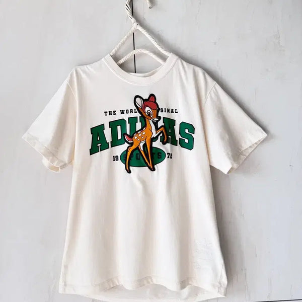 [BUNJANG] Adidas Disney Bambi Collaboration T-Shirt Ivory M / 새상품 컨디션 아디다스 디즈니 밤비 콜라보 반팔티 아이보리 M(55,66