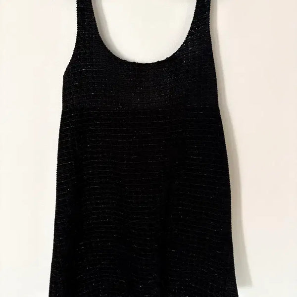 [BUNJANG] Black Pearl Velvet Mini Dress / 블랙 펄 벨벳 원피스