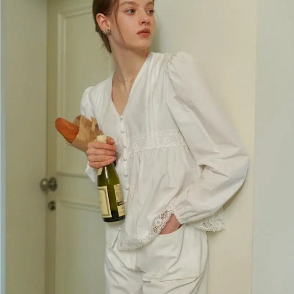 [BUNJANG] Riel Enough Lace Blouse (White) / [새상품] 리엘(re l) Enough lace blouse(white)