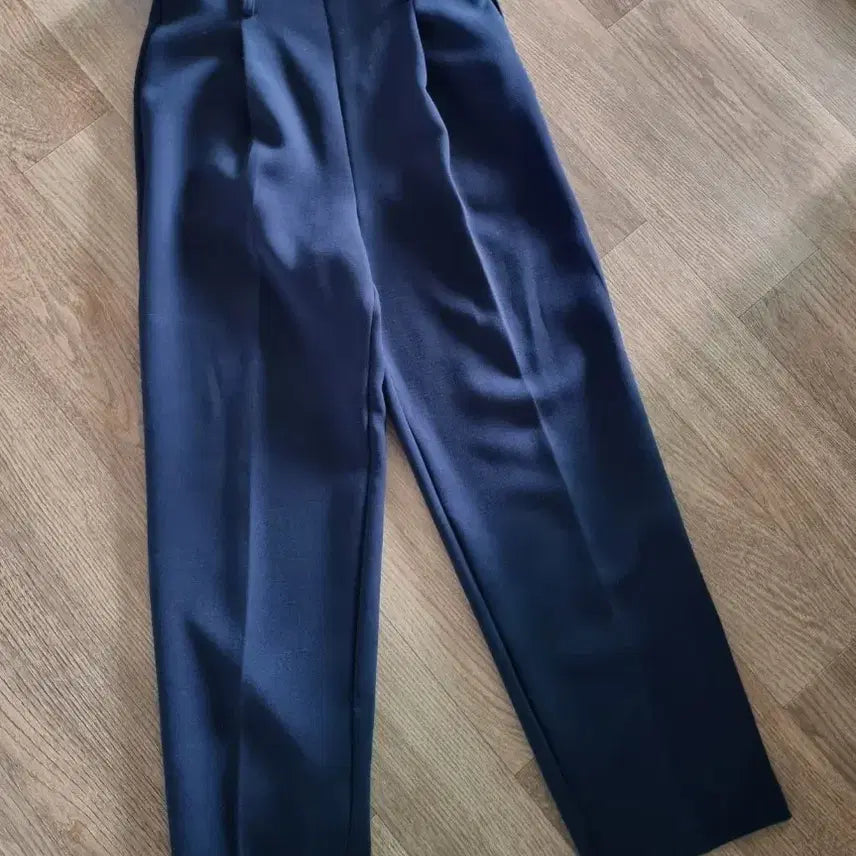[BUNJANG] Navy Pin Tuck Slacks Trousers / 정장바지 슬랙스바지