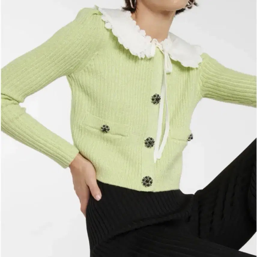 [BUNJANG] Self-Portrait Lurex Cardigan Green / Self-portrait 셀프포트레이트 루렉스 가디건 그린