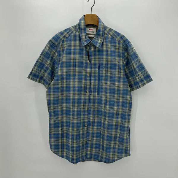 [BUNJANG] Fjallraven Plaid Short-Sleeve Shirt Blue Nylon / [FJALL RAVEN] 피엘라벤 체크 반팔 셔츠
