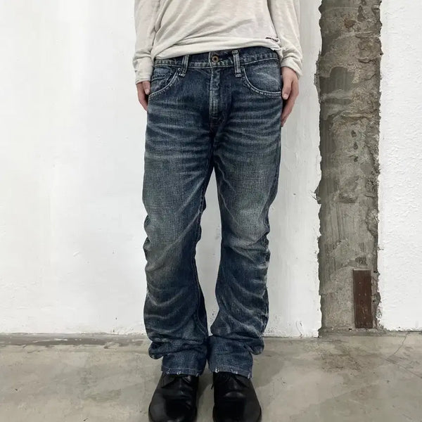 [BUNJANG] Jun Hashimoto Curved Flare Denim Pants Size 2 / 준 하시모토 커브드 플레어 데님 팬츠