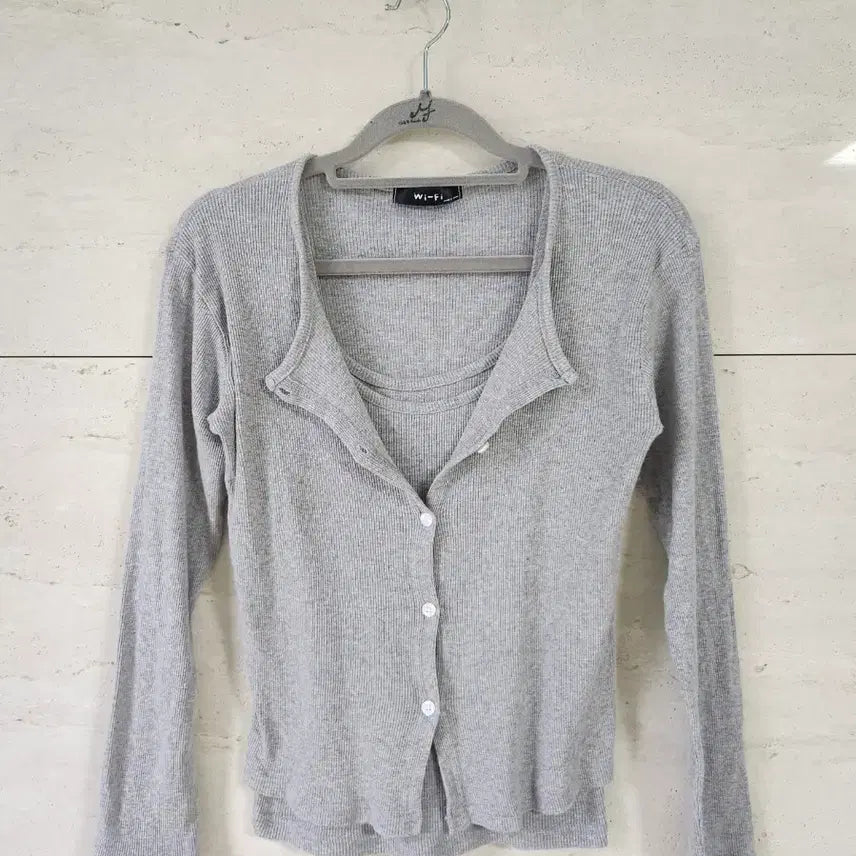 [BUNJANG] Sleeveless Cardigan Set / 끈나시 가디건 세트