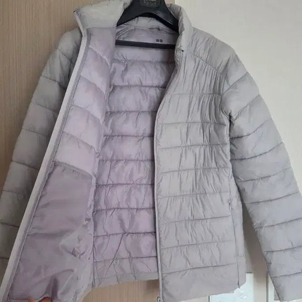 [BUNJANG] Uniqlo Lightweight Down Puffer Jumper Jacket - Light Gray / 유니클로 경량 패딩 점퍼 라이트 그레이