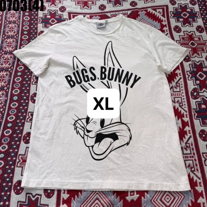 [BUNJANG] Looney Tunes White Bugs Bunny T-Shirt / [XL] 루니튠즈 | 화이트 벅스버니 반팔티 만원 빈티지 0703