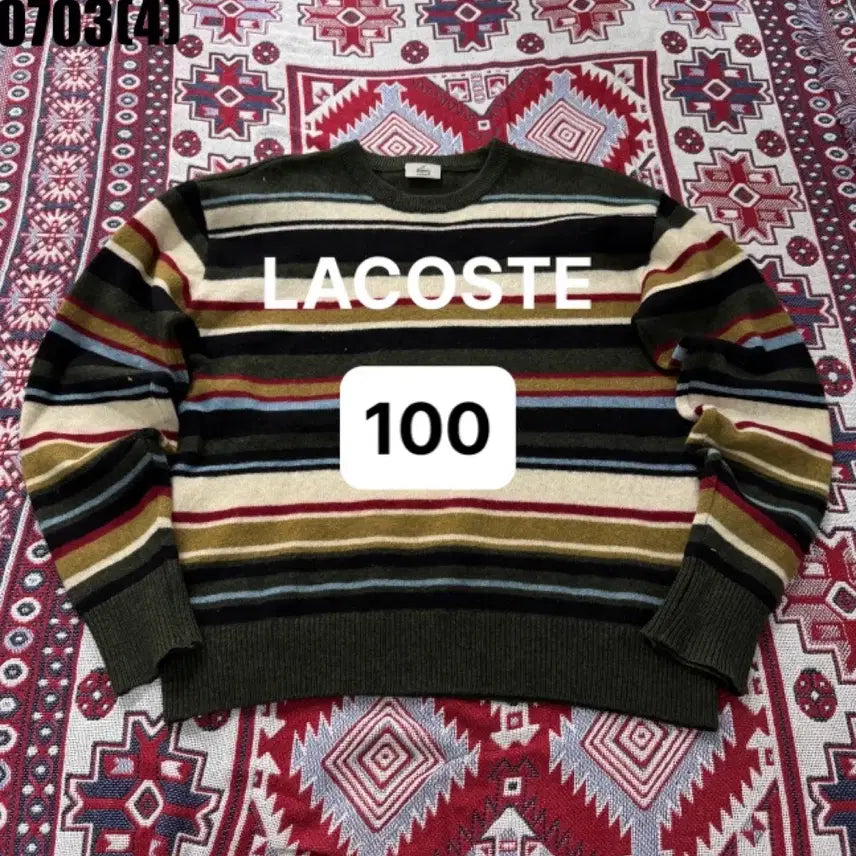 [BUNJANG] Lacoste Striped Knit / [100] 라코스테 | 단가라 니트 만원 빈티지 0703