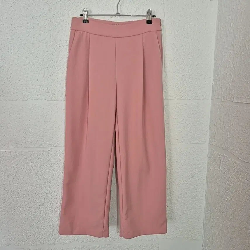[BUNJANG] Time Wide Pin Tuck Slacks / 한섬 타임 핑크색 와이드 핀턱 슬랙스