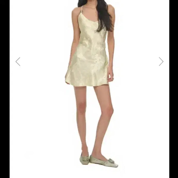 [BUNJANG] Too Much Tax Open Back Slip Dress Lime / 투머치택스 오픈 백 슬립 드레스 라임