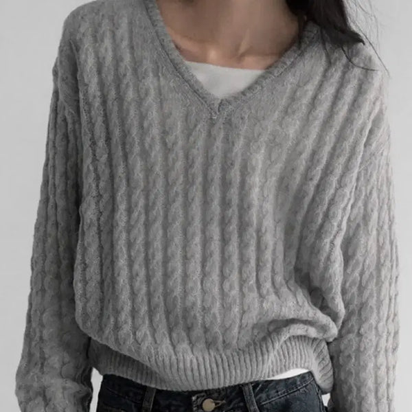 [BUNJANG] Manic Urt Loose Fit Cable Knit Sweater / 매니크 유르트 루즈핏 꽈배기 니트