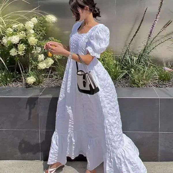 [BUNJANG] Puff Sleeve Long Dress / 퍼프롱원피스
