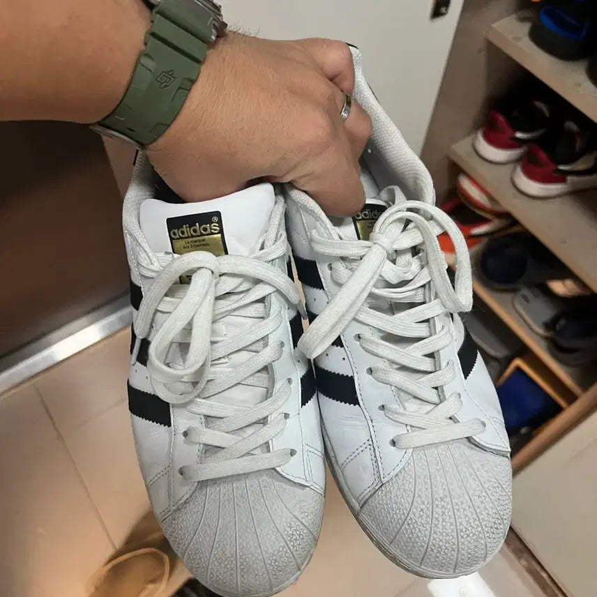 [BUNJANG] Adidas Superstar White/Black Sneakers Size 260 / 아디다스 슈퍼스타 흰검 260