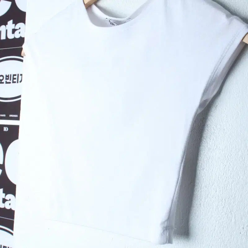 [BUNJANG] Zara Basic Cropped Short Sleeve T-Shirt White / W(S) 자라 반팔 티셔츠 새상품 반소매 무지 크롭 화이트-H34504
