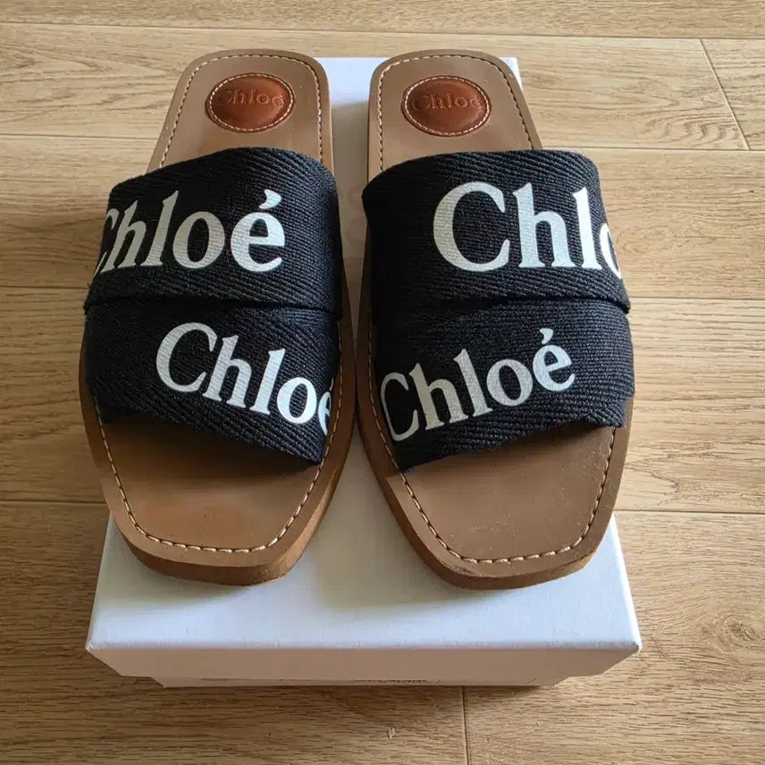 [BUNJANG] Chloé Woody Flat Mule Sandals Black Size 37 / 끌로에 우디 슬리퍼 블랙 37