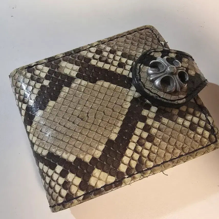 [BUNJANG] WINS HOUSE Handmade Snakeskin Leather Bifold Wallet / 일본 WINS HOUSE 뱀피가죽 반지갑 판매합니다.