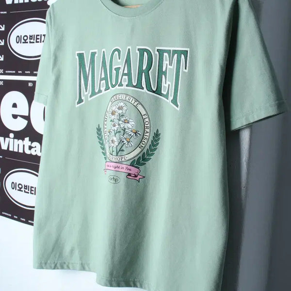 [BUNJANG] S-M Hour Hope Half Sleeve T-Shirt Printing Green Old School / W(S-M) 아워호프 반팔 티셔츠 프린팅 그린 올드스쿨-H34507