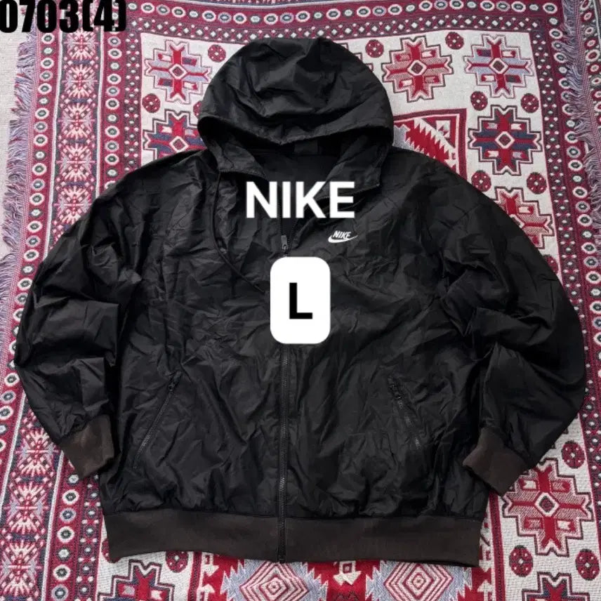 [BUNJANG] Nike Black Windbreaker Jumper Vintage / [L] 나이키 | 블랙 바람막이 점퍼 만원 빈티지 0703