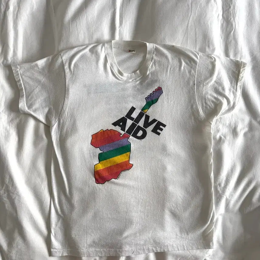 [BUNJANG] Live Aid 1985 Original T-Shirt Vintage XL / [XL] 80s Live aid 오리지널 티셔츠