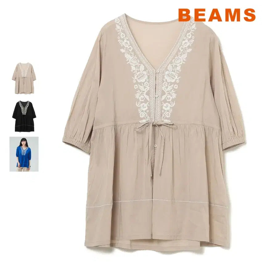 [BUNJANG] BEAMS Heart INDIA Embroidery Tunic / 빔즈 하트 INDIA 자수 튜닉