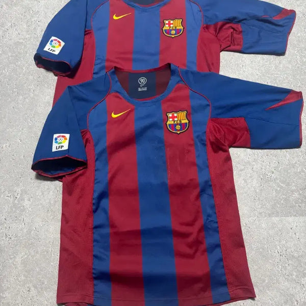 [BUNJANG] Nike 2004-05 Barcelona Home Football Jersey Set / 나이키 04-05 바르셀로나 홈 유니폼 반팔 2벌 일괄 판매