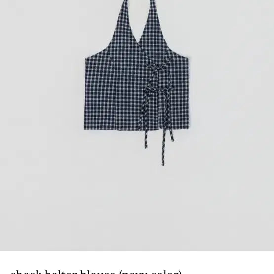 [BUNJANG] Wearest Check Halter Blouse Navy / wearest 웨어레스트 check halter blouse navy