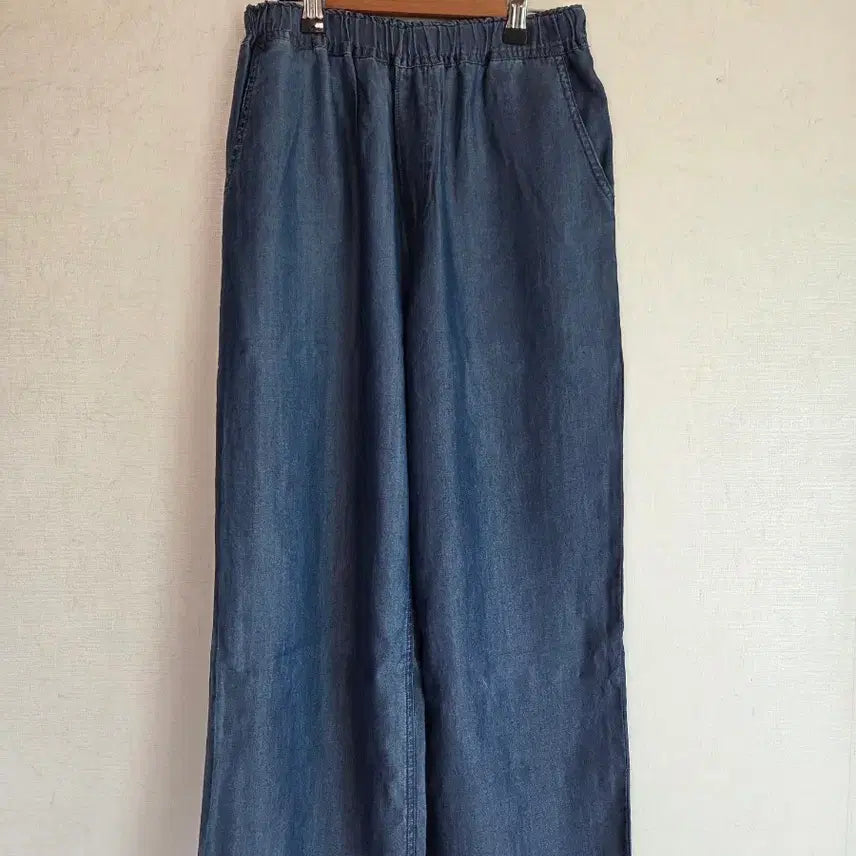 [BUNJANG] Women's Semi-Wide Denim Pants / 55 일본 여성 데님 밴딩팬츠 청바지 세미와이드