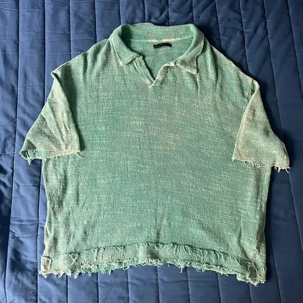[BUNJANG] Zara Washed Knit Polo T-shirt / 자라 워싱 니트 폴로반팔