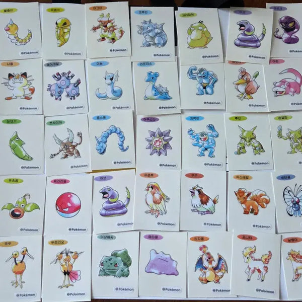 [BUNJANG] Pokemon 30th Anniversary Art Wall Sticker Bundle (36 Types) / 포켓몬 30주년 기념 아트월 띠부씰 일괄