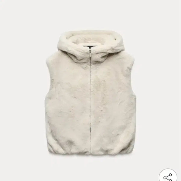 [BUNJANG] Zara Faux Fur Hooded Vest / (m) 자라 퍼 후드 베스트