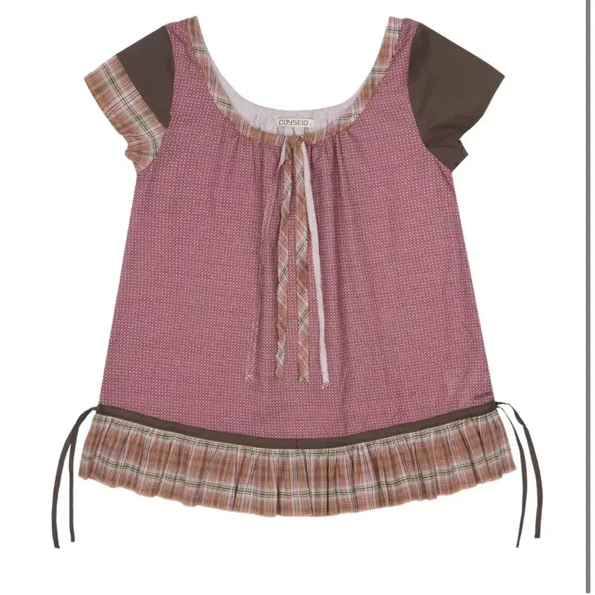 [BUNJANG] Strap Shirring Blouse - Brown / STRAP SHIRRING BLOUSE BROWN