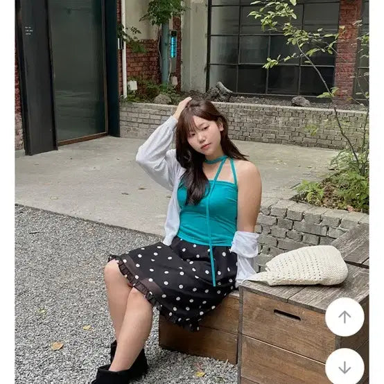 [BUNJANG] Eblolet Chiffon Frill Dot Midi Skirt / 에이블리 [빅사이즈]이블렛 메퓨안 쉬폰 프릴 도트 미디 스커트 제이스타일