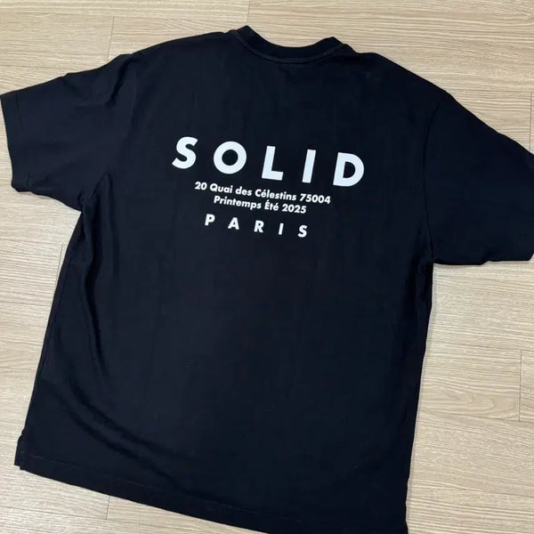 [BUNJANG] Solid Homme 25SS Logo T-Shirt Black / [48] 솔리드옴므 25SS 로고 티셔츠 블랙