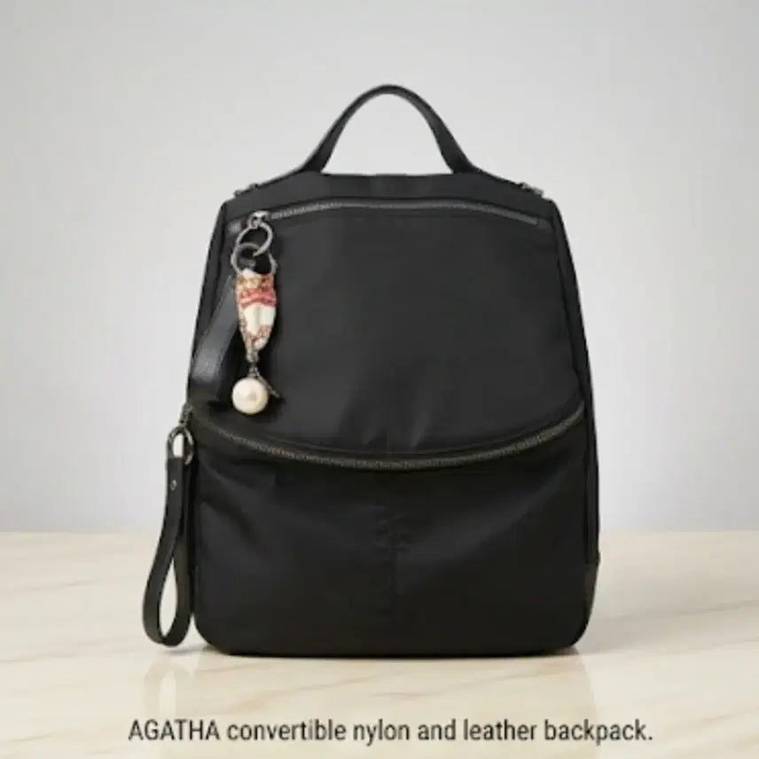 [BUNJANG] Tally Nylon Leather Backpack / 탈리 나일론 가죽 백팩