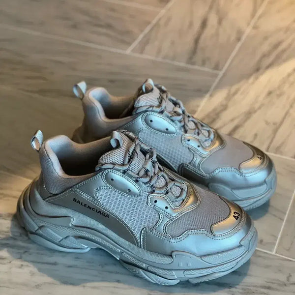 [BUNJANG] Balenciaga Triple S Metallic Silver Size 43 / [43] 발렌시아가 트리플 S 메탈릭 실버
