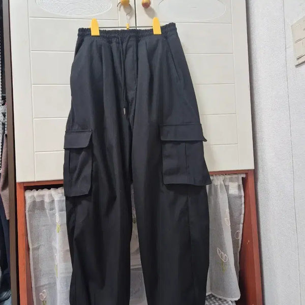 [BUNJANG] Black Cargo Jogger Pants L / 낫포너드 블랙 카고 조거팬츠 L(상태 굳)사계절용