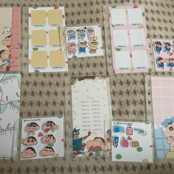 [BUNJANG] Crayon Shin-chan "Tte-mut" Insert Set (2pcs) / 현금생활 현금속지 짱구떼붙속지 2개 일괄 판매합니다(개별판매x)