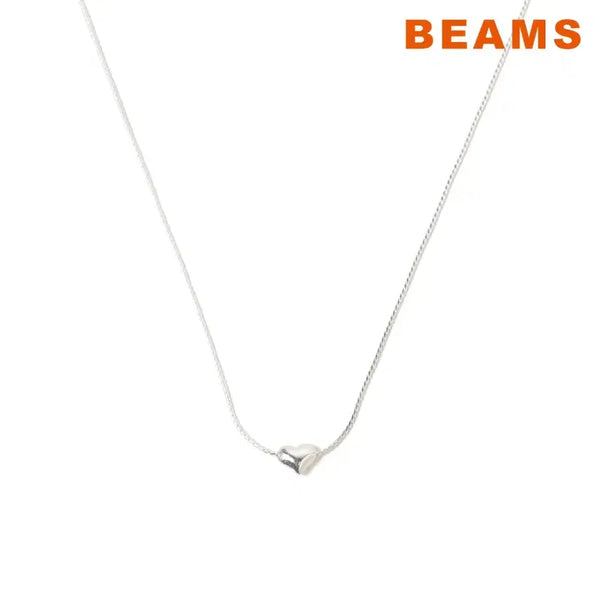 [BUNJANG] BEAMS Ray Silver Puff Heart Necklace / 빔즈 레이 실버 퍼프 하트 목걸이
