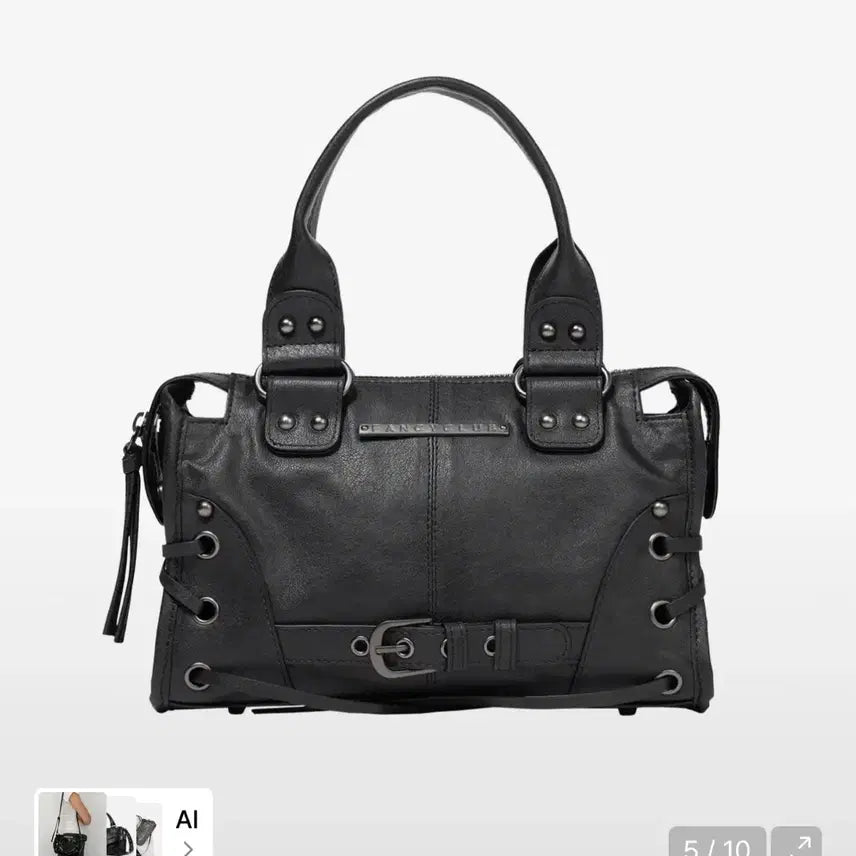 [BUNJANG] Fancy Club Belted Washed Vegan Leather Mini Bag Black / 새상품) 팬시클럽 벨티드 워싱 비건 레더 미니백 블랙
