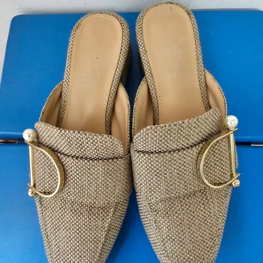 [BUNJANG] Formel Câlin Fabric Pearl Detail Mules (230) / 포멜카멜레 분당롯데구입 패브릭 진주포인트 뮬  230  상태최상