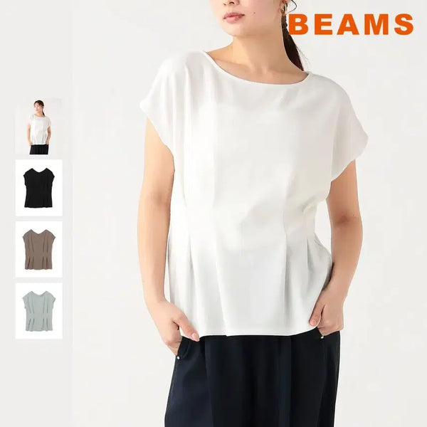 [BUNJANG] BEAMS HEART Tuck Peplum Pullover Top / 빔즈 하트 턱 페플럼 풀오버 탑