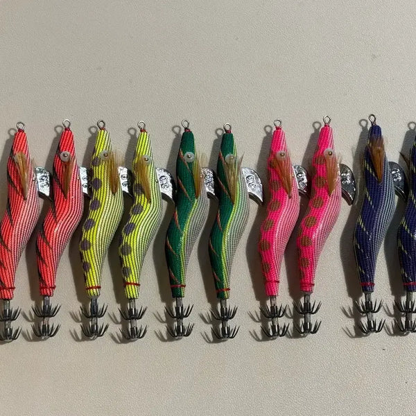 [BUNJANG] Mackerel Squid Wood Egi Lures 3.0 (Set of 10) / 무늬오징어 오동목 에기 3.0호 10개