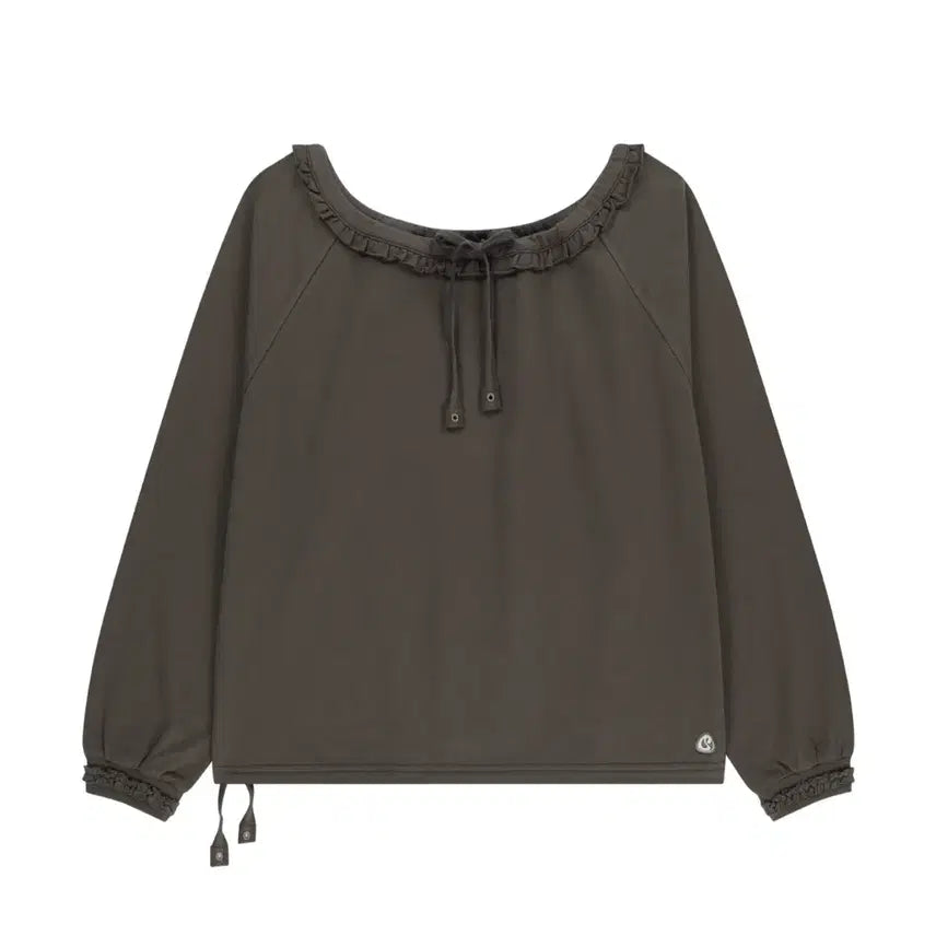 [BUNJANG] KOSEIO Drawstring Long Sleeve Charcoal / 코이세이오 DRAWSTRING LONG SLEEVE CHARCOAL