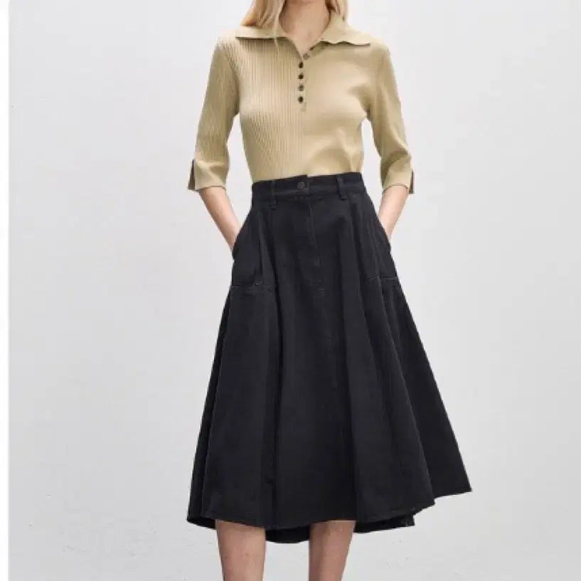 [BUNJANG] SYSTEM Denim Flare Skirt / 시스템 데님 플레어 스커트