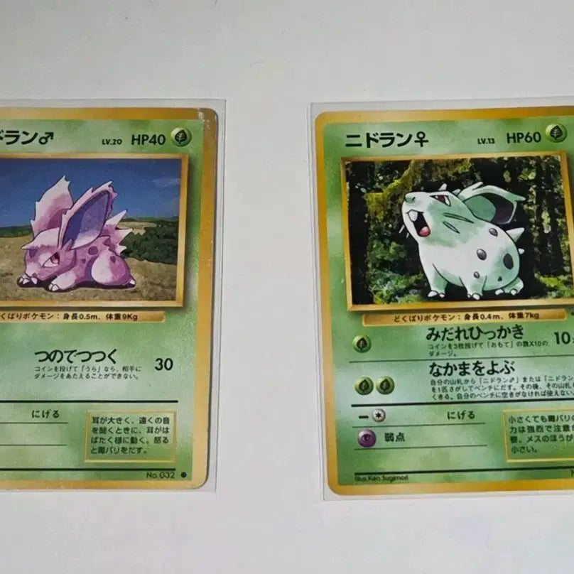 [BUNJANG] Pokemon Japanese 1st Edition Nidoran M/F 1996 Bundle / 포켓몬 카드 일판 1996년 초판 니드런 2장 판매합니다.