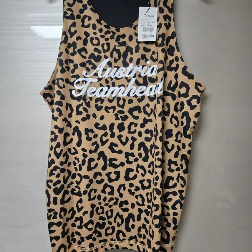 [BUNJANG] HEAD Leopard Reversible Sleeveless T-Shirt / 헤드 레오파드 리버서블 민소매 티셔츠
