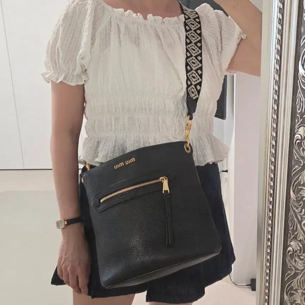 [BUNJANG] Miu Miu Genuine Bucket Cross Shoulder Bag with Ethnic Wide Strap / [무배]miumiu 미우미우 정품 버킷  크로스 숄더 에스닉 와이드스트랩