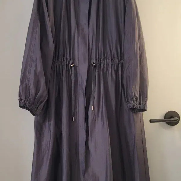 [BUNJANG] Zis Studio Grey Long Coat with Adjustable Waist String / 지스튜디오 그레이 롱 코트 허리 스트링 조절 코트66