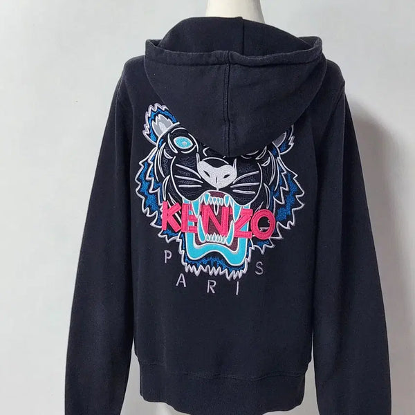 [BUNJANG] Kenzo Tiger Embroidery Hoodie Zip-Up Black S / [정품] 겐조(KENZO) 타이거 자수 후드 집업 블랙 S