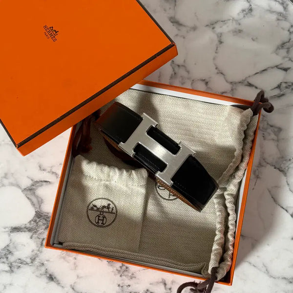 [BUNJANG] Hermes H Belt Black Silver 100 Size / [정품,100사이즈] 에르메스 H 벨트 블랙실버