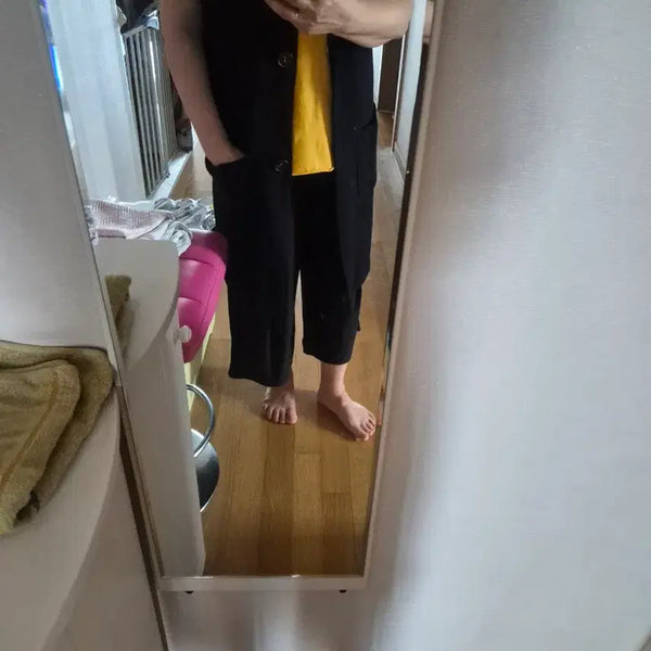 [BUNJANG] Black Knit Vest / 롱니트 조끼 블랙